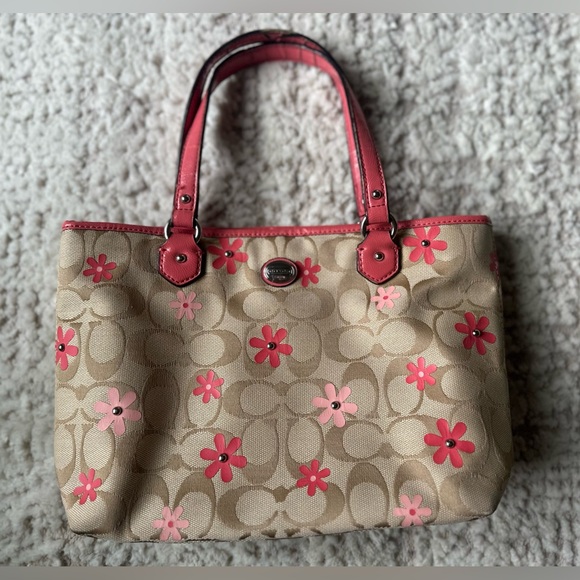 Coach Handbags - Coach | Mini Tote Bag | Pink Floral 🌺🌸